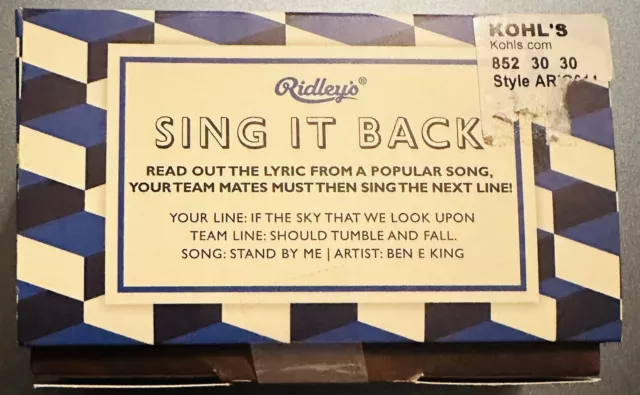 Ridleys Sing It Back Trivia Game Each