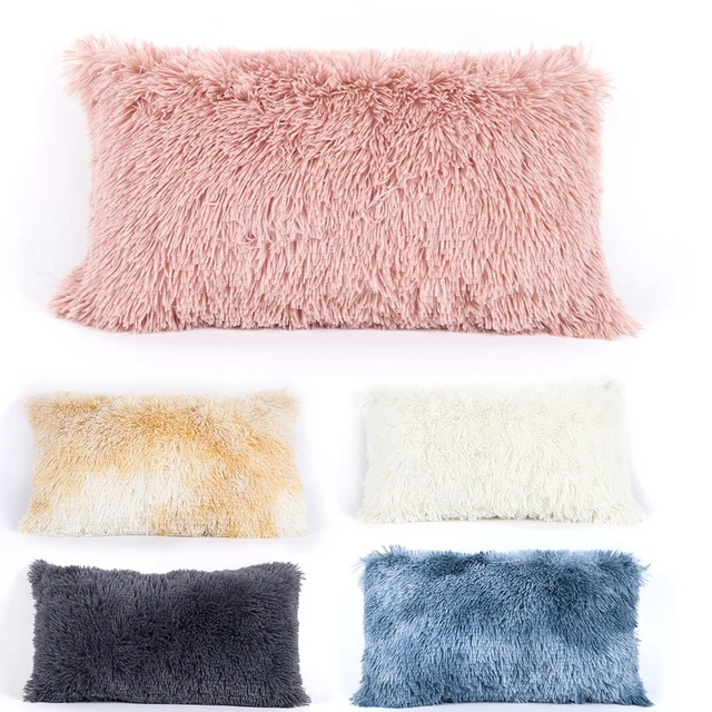 HOUSSE DE COUSSIN de canapé hirsute avec peluche texture fausse HOUSSE DE COUSSIN de canapé hirsute avec peluche texture fausse