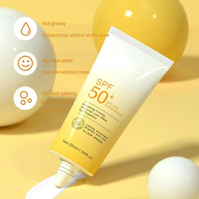 Facial Sunscreen Sunblock Skin Protective Cream Bleaching Moisturizer SPF50+ ц