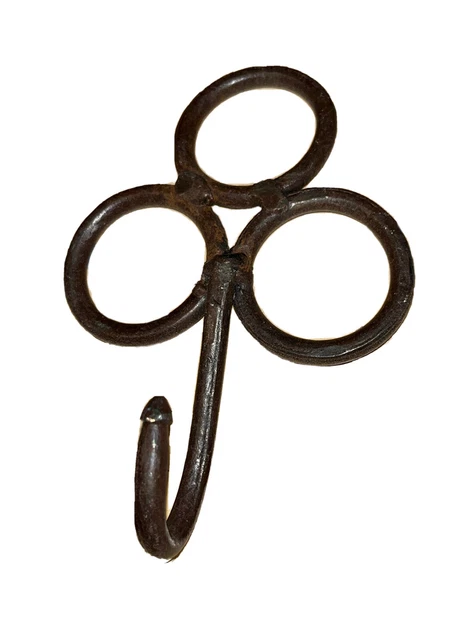 Vintage Wrought Iron Coat Hook Rustic Wall Key Hardware Country Bathroom Hanger