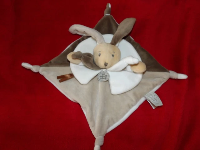 Doudou & Compagnie Lapin Marron Beige Taupe Blanc La Grande Récré