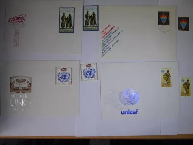 DDR-Briefmarken 4 x Marken und die passenden Ersttagsbriefe dazu