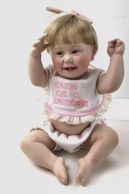 Ashton Drake “Cute As A Button” Artist Tomescu Porcelain Poseable Vtg
