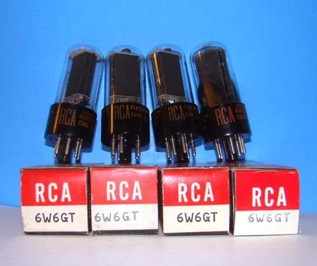 6W6GT NOS RCA radio amplifier vintage electron audio vacuum tubes 4 valve tested