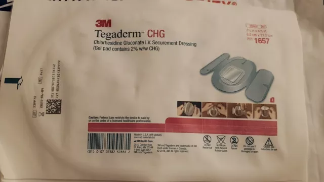 (5)💙NEW Sealed Sheets of Tegaderm CHG  I.V. Securement Dressing 1657 3.5x4.5