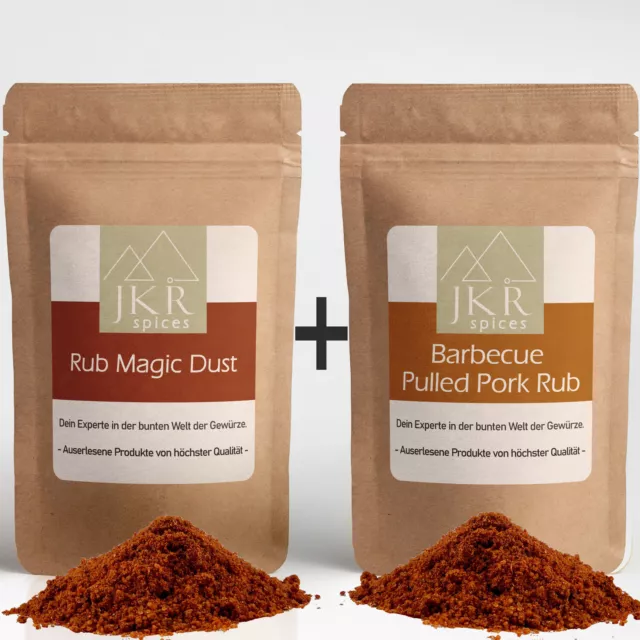 1kg BBQ Magic Dust Rub + 1kg Barbecue Pulled Pork Rub Kombi Grillgewürz Angebot