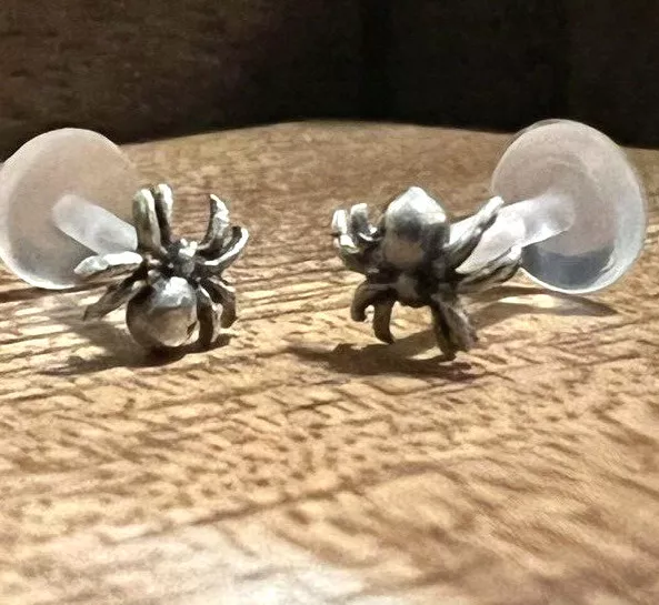 1 Real Silver Spider Labret Tragus Ear Ring Lip Nose Ring Earrings Bioplast