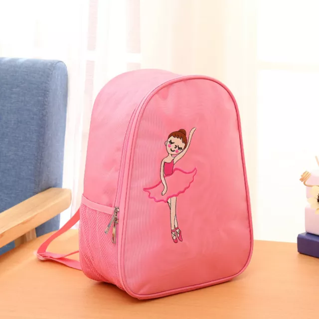 Girls Ballet Dance Embroidered Backpack Kids Shoulder Sports Bag(Pink)