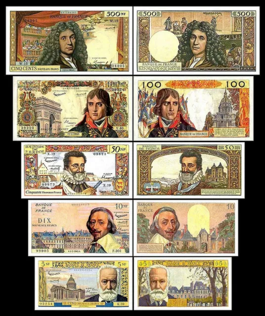 2x  5, 10 ,50, 100 , 500 Francs - Issue 1959 - 1966 - Reproduction - 04