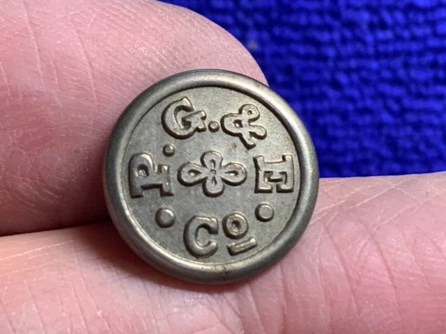PACIFIC GAS & ELECTRIC RAILWAY (SACRAMENTO, CA) 15mm NICKEL CUFF BUTTON 1917 WBC