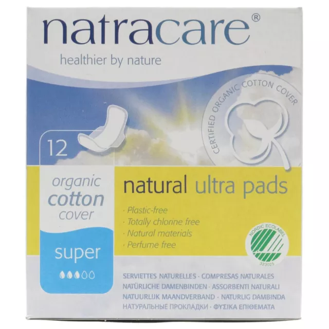 Natracare Natural Ultra Pads Super with wings x 12-10 Pack