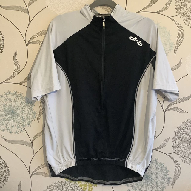 DHB Radsport Trikot kurzärmeliger halber Reißverschluss in schwarz & weiß Herren Größe XXL