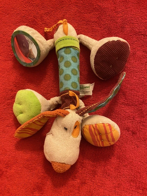 🇫🇷Peluche doudou Jeff chien LILLIPUTIENS activité miroir pouet grelot 5