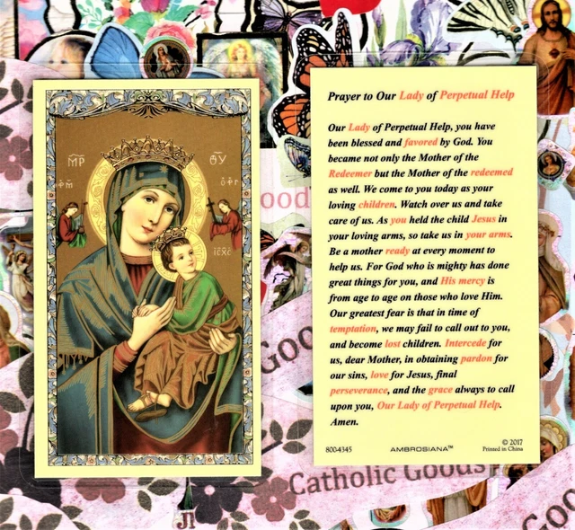 PRAYER TO OUR Lady of Perpetual Help - Laminated Holy Card 800-4345 £1. ...