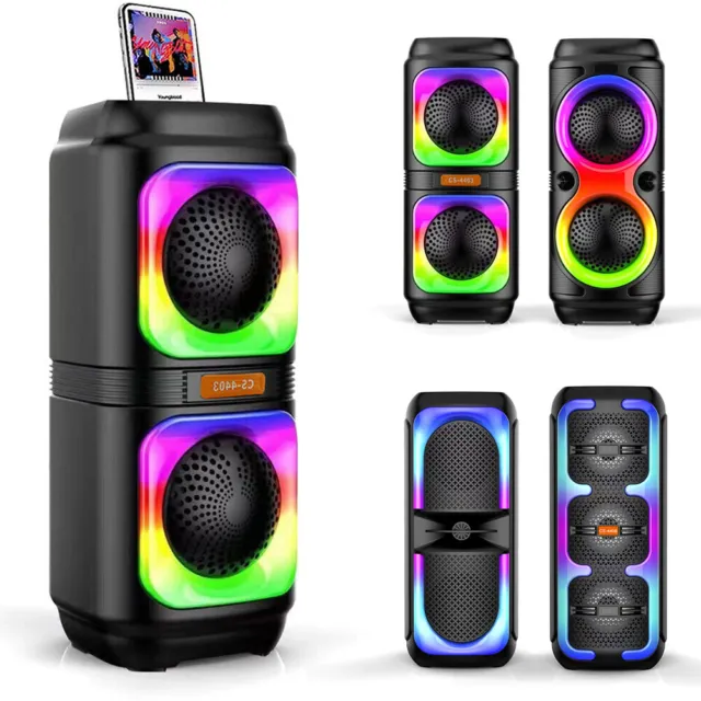 Portable TWS Bluetooth Speaker Dual Speakers Party Speaker Bass Stereo Subwoofer