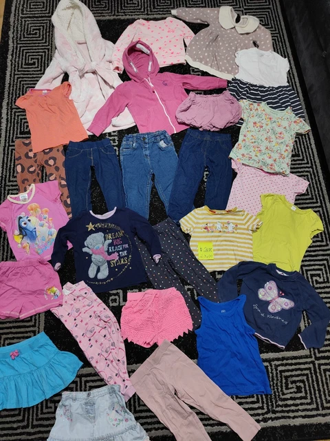 #208-XXL Enorme pacchetto di vestiti per ragazze 2-3 anni GEORGE NEXT PRIMARK MINICLUB F&F