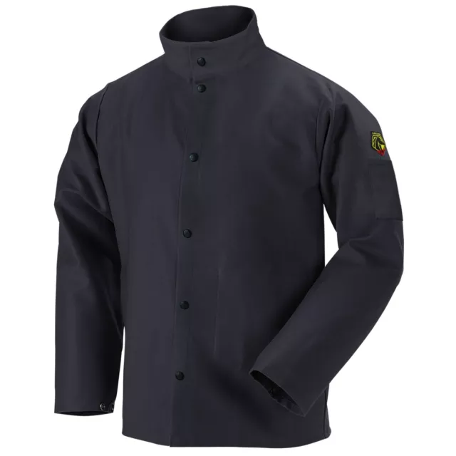 Revco Black Stallion 9oz Black FR Cotton Welding Jacket (Large) (FBK9-30C)