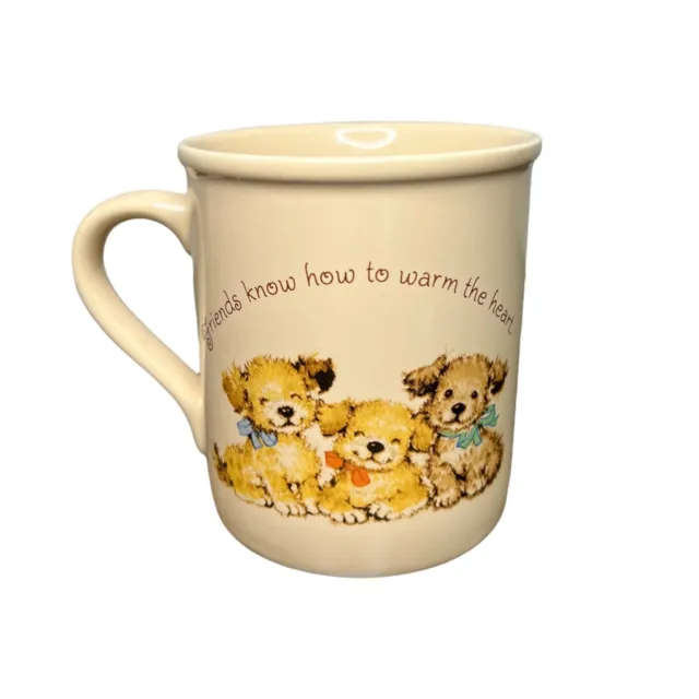 Hallmark Vintage Mug Mates Puppy Dogs Friendship Cozy Coffee Tea Mug Cup Japan