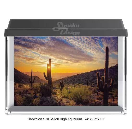Desert Cacti Landscape Polyester Fish Tank Glass Backdrop Aquarium Background