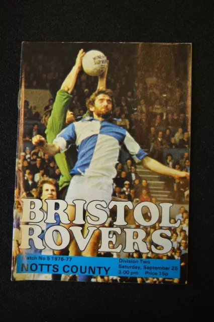 Bristol City Vs Notts County 25-09-76  Program (P151)