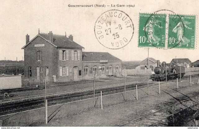 S2603 cpa 59 Gouzeaucourt - La Gare " Train "