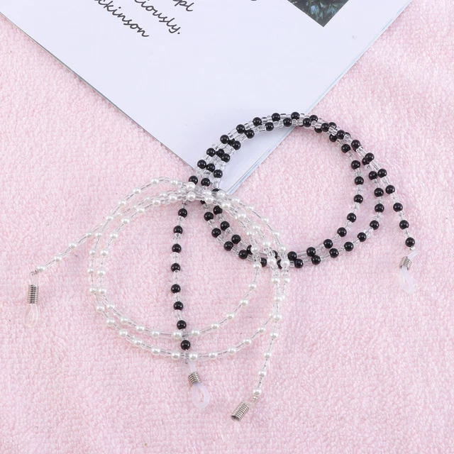 2 Pcs Eyeglass Bands Eyeglasses Holder Strap Pearl Sunglasses Glasses Frame 6