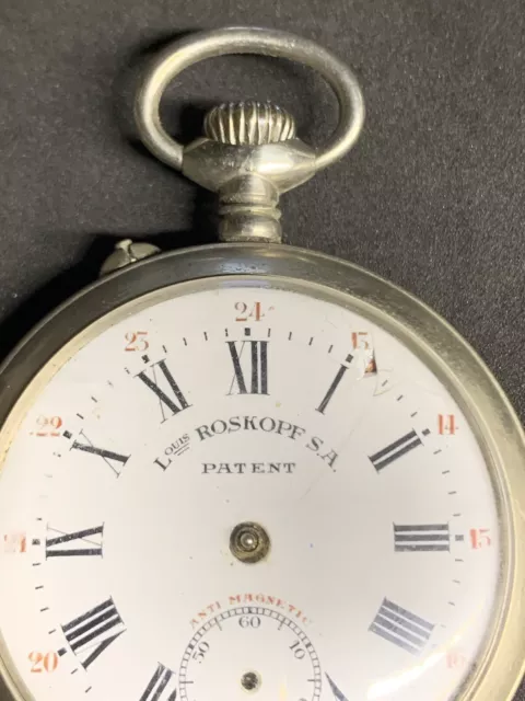Ancienne Montre Gousset Regulateur Louis Roskopf Vintage Old Watch 2