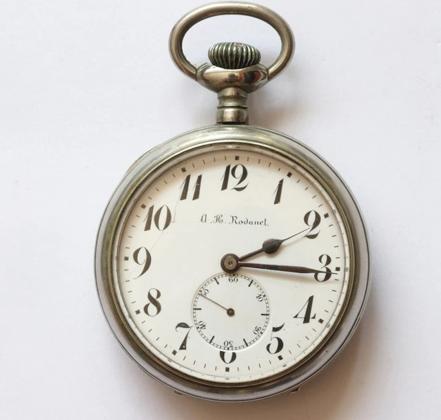 Montre De Poche Mécanique Rodanet Revendeur Patek - Occasion, Cadran Blanc, Mouvement Manuel
