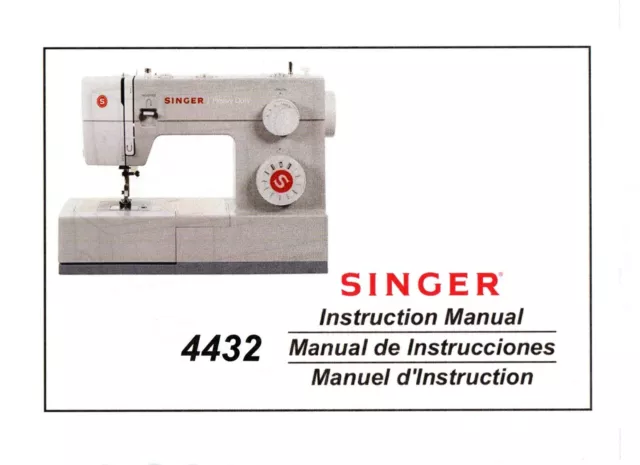 Deluxe-Edition Instruction Manual, on CD, for Singer Sewing Machine 4432