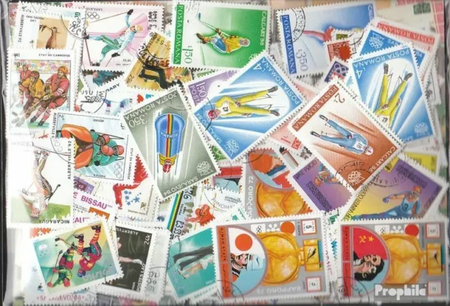 Briefmarken Motive  500 verschiedene Winterolympiade Marken