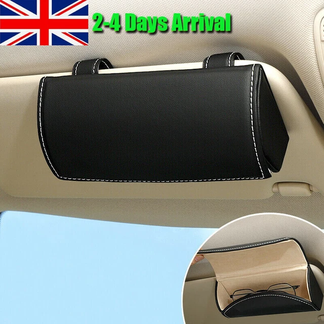 Universal Car Glasses Cases Spectacle Sunglasses Storage Holder Clip Box Black