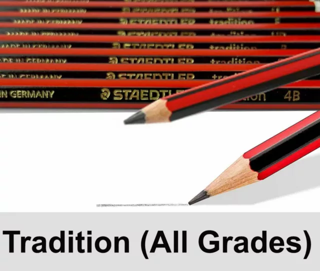 Staedtler Tradition Pencils Sketching - 6B 5B 4B 3B 2B B HB F H 2H 3H 4H
