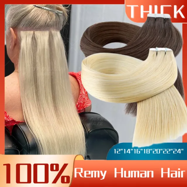 Armenian Tape In Hair 150G Remy Human Hair Extensions THICK Skin Weft Full Head