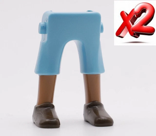 PLAYMOBIL X2 JAMBES Blanches Pieds Nus Berger Fermier Vagabond Naufragé