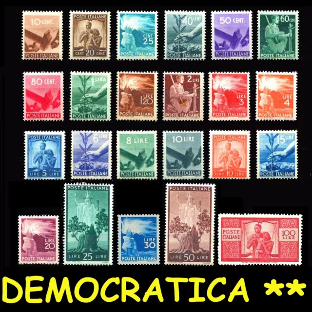 ITALIA ITALY 1945-46 Serie Democratica Valori perfetti integri MNH** 1