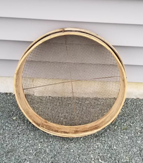 Antique- Primitive Farm wooden Bentwood grain sieve- sifter