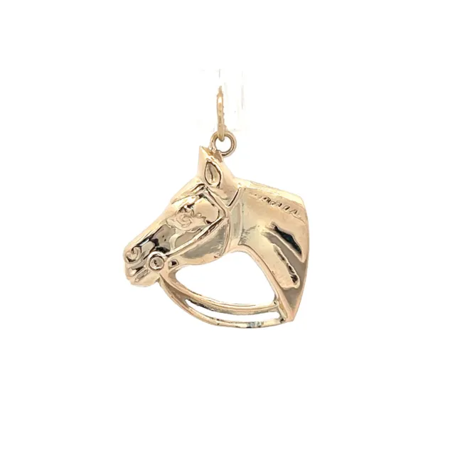 14k Yellow Gold Horse Charm Necklace Pendant ~ 2.0g