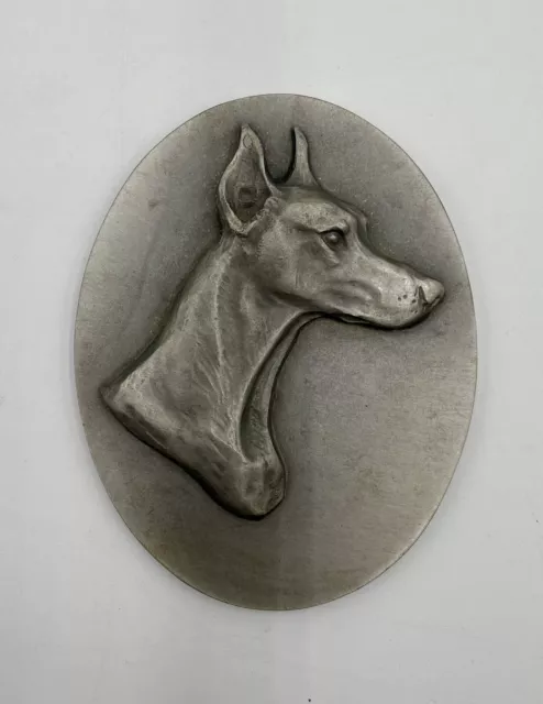 Doberman Pinscher Plaque by Louise Shattuck Studio Favorite in Solid Pewter (B1)