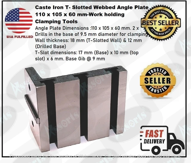 T- Slotted Webbed Angle Plate 110 x 105 x 60 mm-  clamping Tools -USA FULFILLED