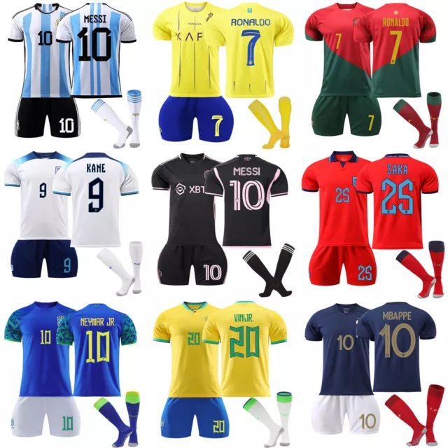 2023-2024// Adults Kids Kits Training Suits Short Shirt+Shorts+Sock Sports Sets