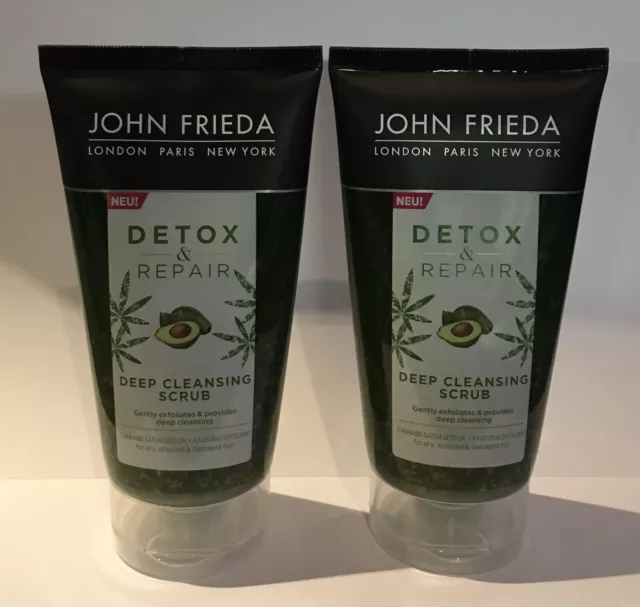 2 scrub John Frieda Detox & Repair pulizia profonda 150 ml nuovo