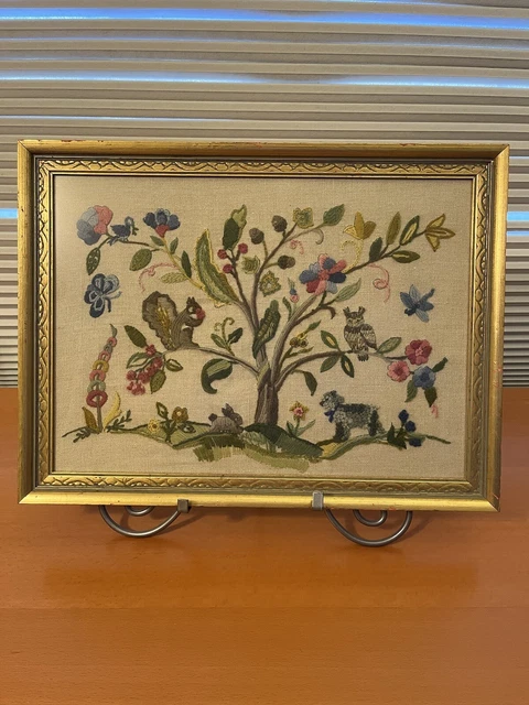 "Bordado Crewel Enmarcado De Colección Elsa Williams Árbol del Encanto 18,5"" x 14"