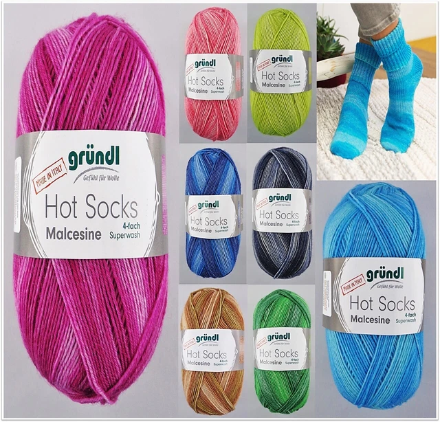 100g Gründl Hot Socks Malcesine 4-fach wolle stricken häkeln GP 69,90€/1kg