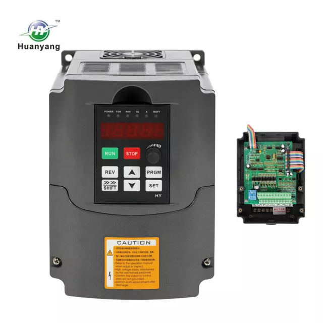 Huanyang 2.2KW Variable Frequency Drive Inverter VFD 3HP 10A Single to 3Phase