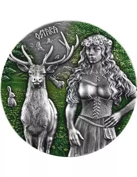 WALKÜREN Ostara Valhalla UHR 2 Oz Silbermünze 10 Mark Germania 2023