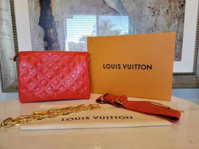 LOUIS VUITTON COUSSIN PM PINK PURPLE LAMBSKIN LEATHER GOLD CHAIN LIMITED  **RARE*