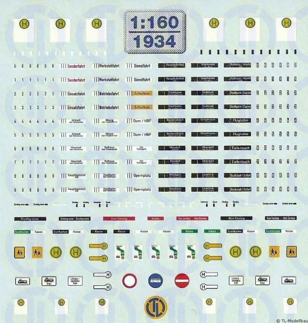 1934 - Decals Bus Decalbogen 1:160