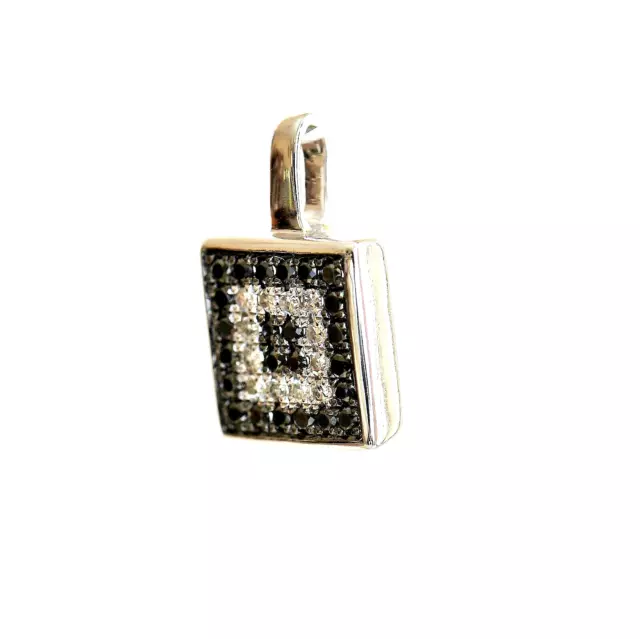 White Gold Pendant 15 points of Genuine Black and White Diamonds Gift Boxed NEW 2