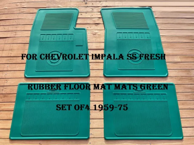 For Chevrolet impala SS Rubber Floor Mat Mats Green New Set of4 1959-75