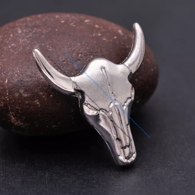 10X Western Cowboy Silver Bull Buffalo Skull Head Longhorn Leathercraft Concho